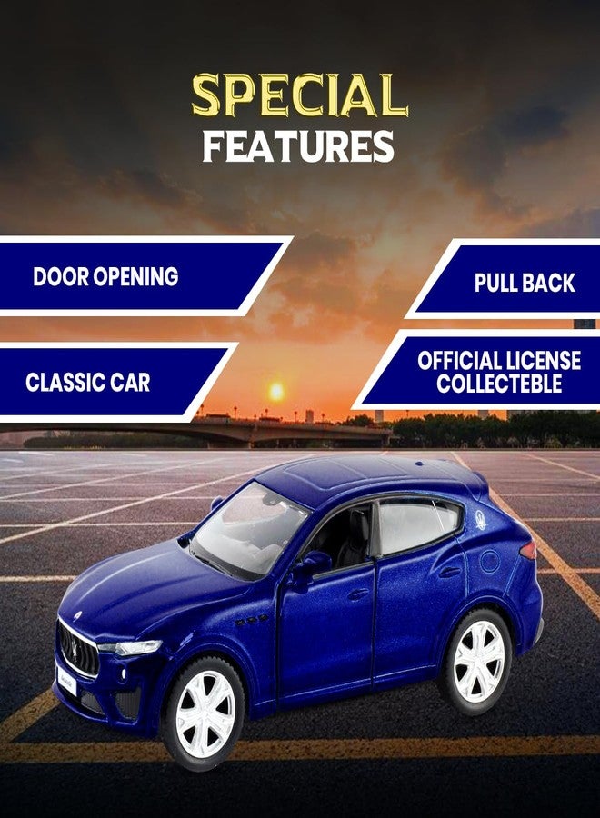 Rmz City 5 Inch Die Cast Maserati Levante GTS 2019 Toy Car 1:32 Scale Model | Licensed Collectible Vehicle with Opening Doors & Pullback Action | International Series for Kids & Car Lovers | Blue - Image 4